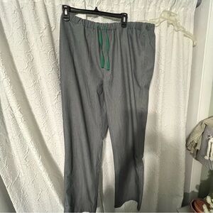Figs Graphite Men's scrub Pants with Green ties